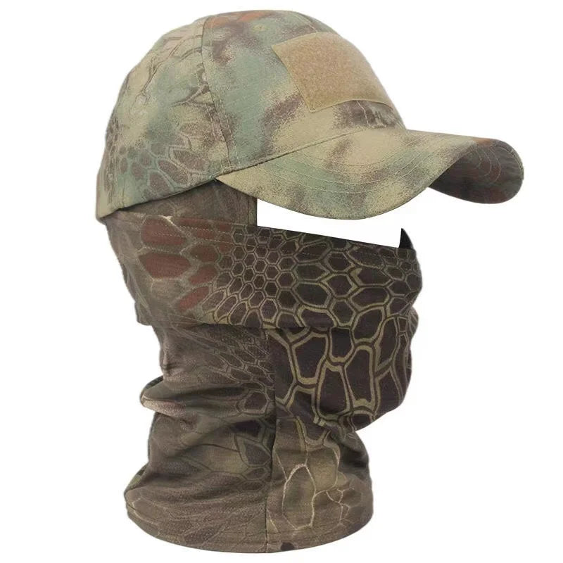 Casquette de baseball tactique camouflage, pour la pêche en plein air, la randonnée, la chasse, les sports, protection solaire, respirante, camouflage, cagoule, demi-masque de ski
