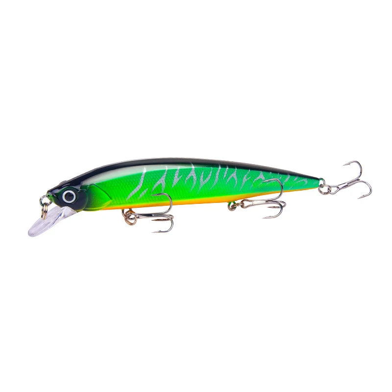 1 pièces leurre de pêche Wobbler réaliste yeux 3D 14 cm/18.5g vairon appât dur artificiel matériel de pêche leurre flottant avec 6 #   Crochets