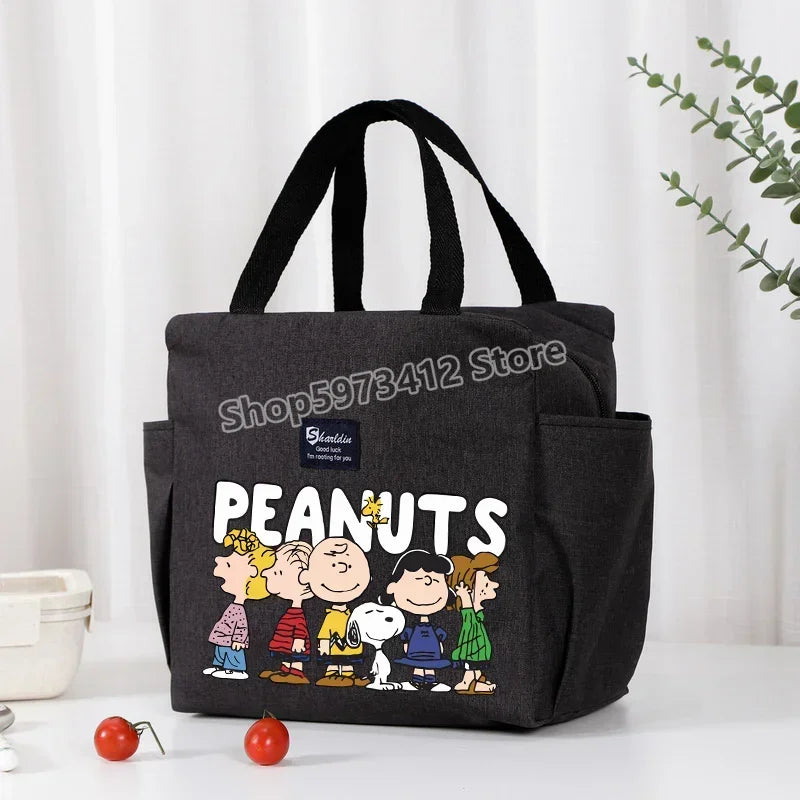 Bolsa isotérmica portátil para el almuerzo y bebidas de Snoopy, bolsa isotérmica para alimentos, caja térmica, bolsa de picnic, bolsas de transporte, bonito regalo para niños