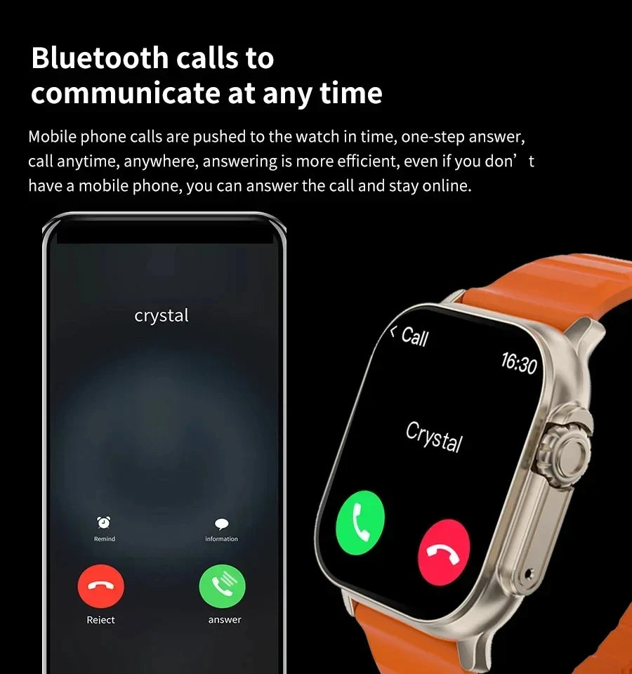 LAXASFIT Smartwatch Bluetooth Call Smart Watch Message Alert Heart Rate Monitor Sports Watch for Android iOS Men Women