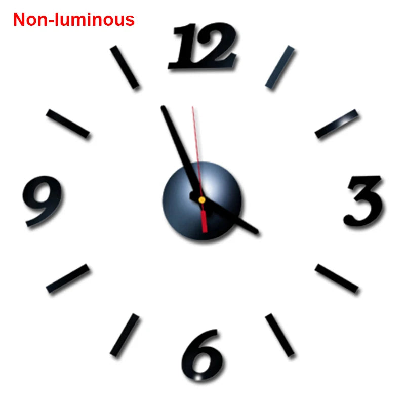 Reloj de pared, reloj de pared luminoso DIY, reloj de cuarzo, pegatinas de espejo acrílico, reloj de pared, decoración de pared, decoración cálida del hogar.