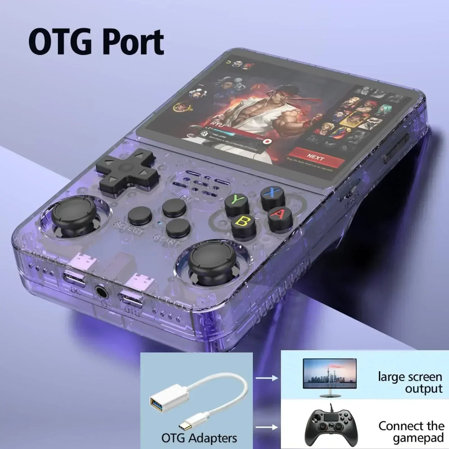 R36S Retro Portable Video Game Console, ARKOS System, 3.5 Inch IPS Screen, Classic Portable Handheld Video Player, 128GB, Boy Gift