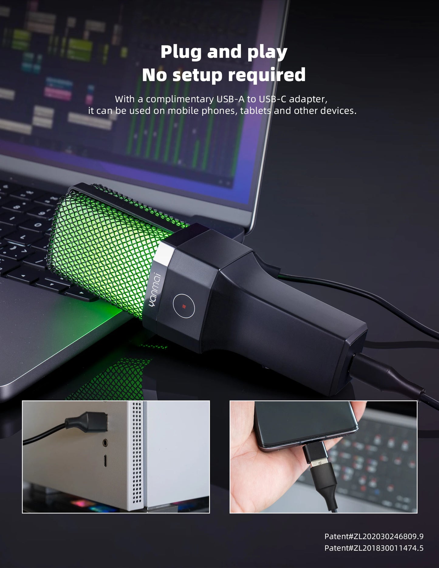 Microphone USB à condensateur pour gaming et podcast – Micro filaire pour PC, streaming et karaoké