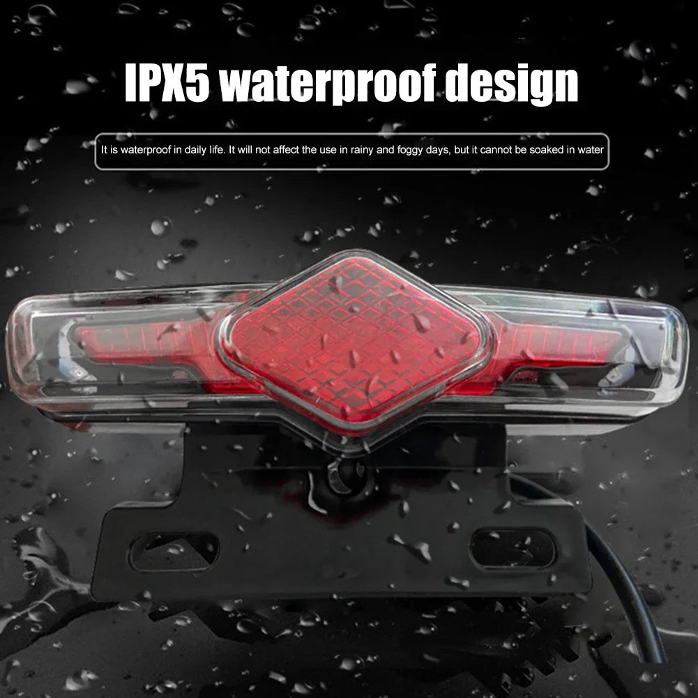 Waterproof LED Headlight for Electric Bicycle, Turn Signals, Taillight, 36V, 48V, 60V