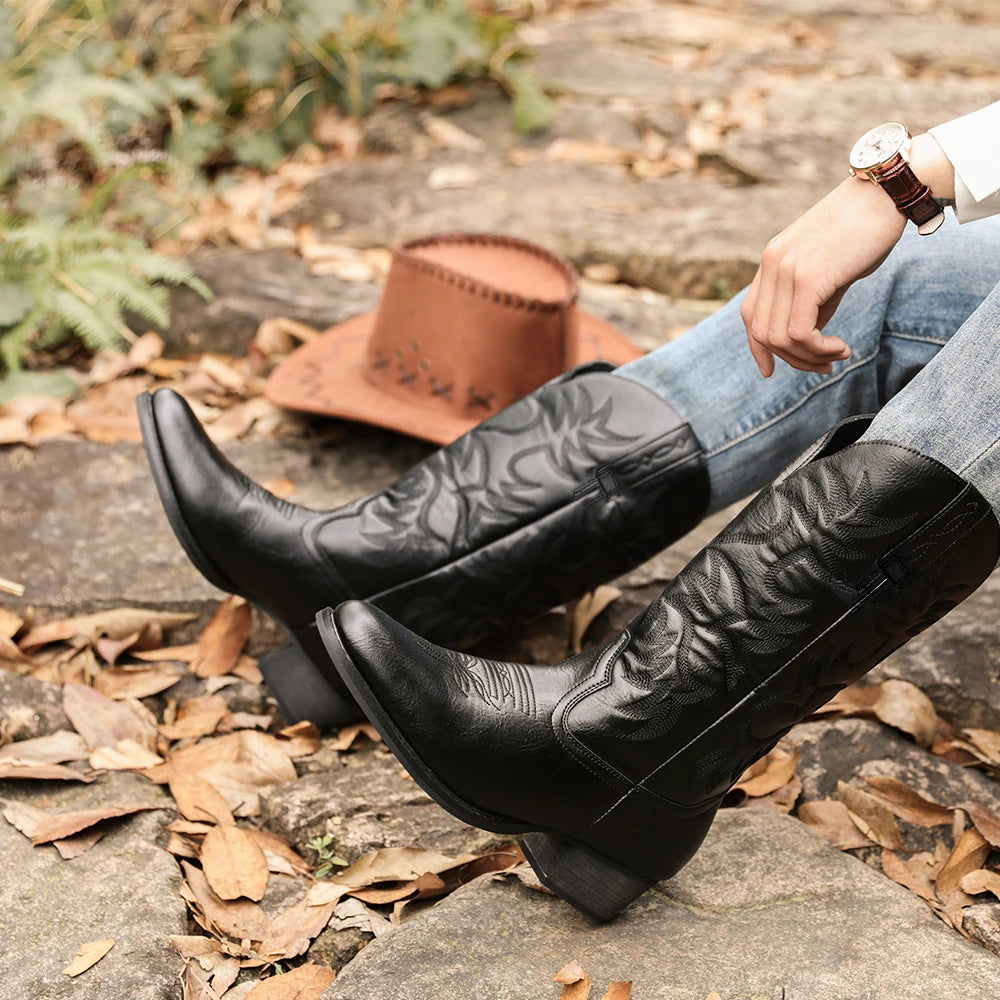 Bottes Western Cowboy pour Homme — Style Authentique & Robuste