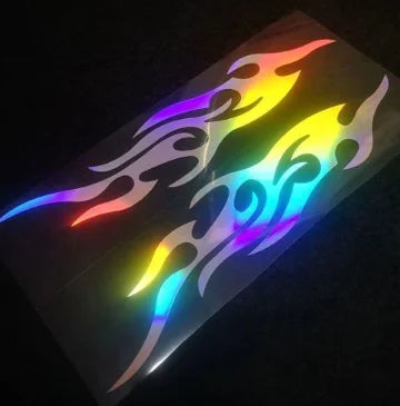 Motorcycle Flame Reflective Stickers, Self-Adhesive Cool Fire Strip, Modified Decals, Motorcycle Body Decoration, Car Supplies