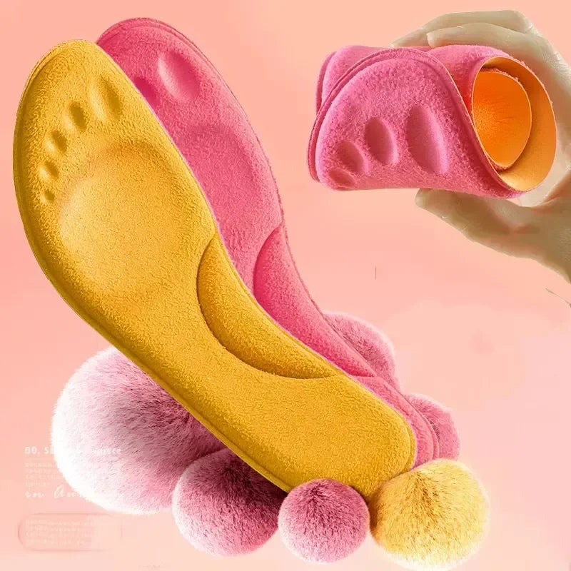 Semelles Latex Massage 4D — Poils Chauds, Course & Voute Plantaire