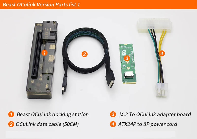 EXP GDC OCuLink-Adaptateur de carte graphique externe, haute vitesse, GPU S6 PCIe 4.0x4, Mini PC, ordinateur portable, ordinateur portable, M.2, Mkey vers OCuLink