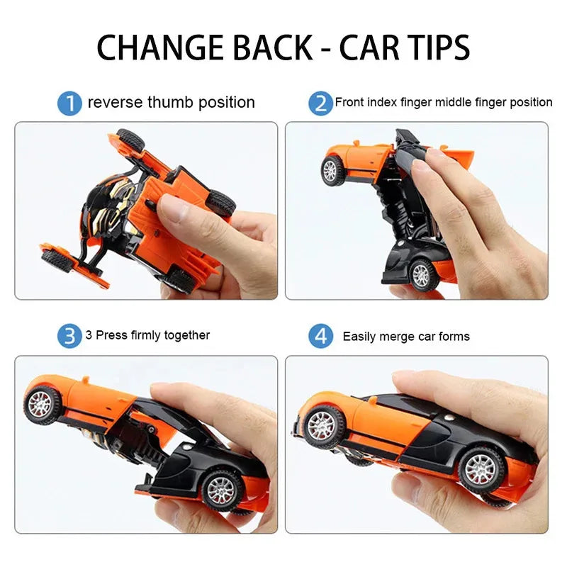 Robot de deformación automática anticolisiones de un clic, regalo para niño, coche de juguete de doble forma, modelo interactivo para padre e hijo