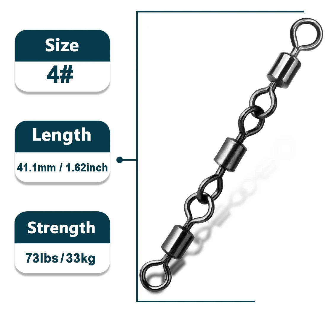 Pivots de Pêche 3 Articulations — Connecteur Ligne Eau Salée 15-60 Pièces