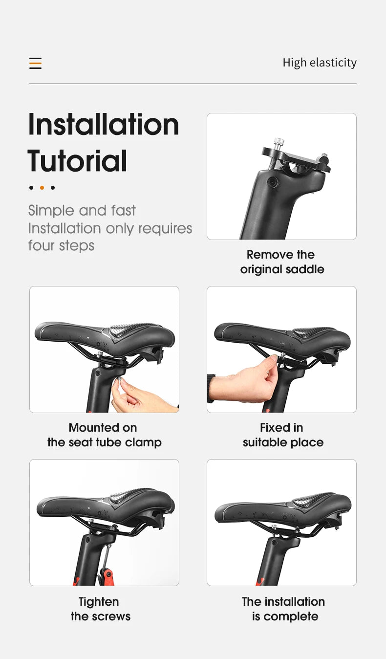 Selle vélo route et VTT en PU — respirante, souple, coussin ergonomique, course