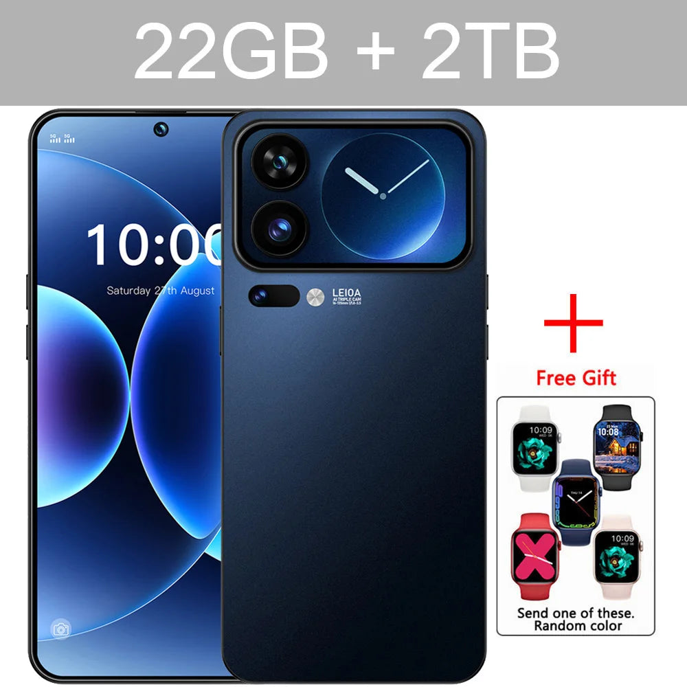 NOUVEAU HOT M17 Pro Max Smartphone 7.3HD Original Pas Cher 5G Double Carte Double Veille Téléphones Mobiles 7800mAh Android 15 Téléphones Mobiles