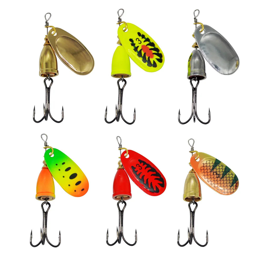 Leurre de pêche Spinner appât cuivre cloche artificielle métal leurres 8g composé appâts Rotation paillettes 1 pièce vente