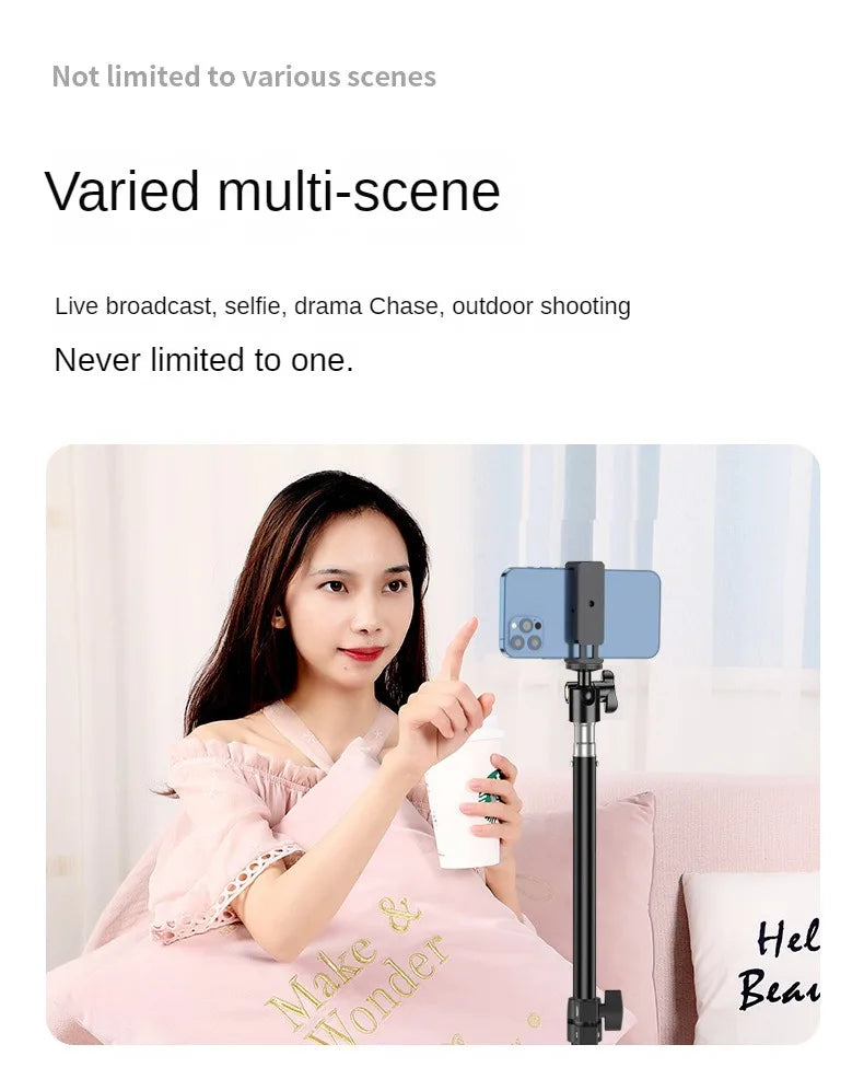 Trépied de diffusion en direct de 160cm, Type d'atterrissage, ancre de caméra, cadre lumineux pour Selfie, thermomètre en métal, support pour téléphone