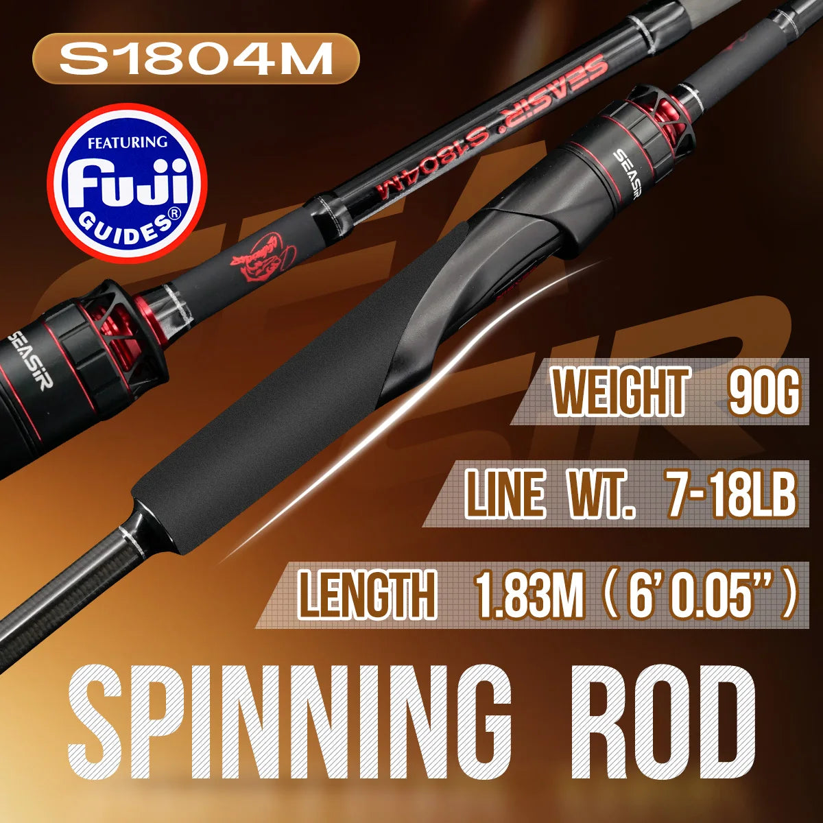 Seasir Salminus XF M/MH canne à pêche Spining & Casting FUJI O anneaux de guidage 1.83M glisser 7-9KG 4 pièces canne de voyage complète robuste