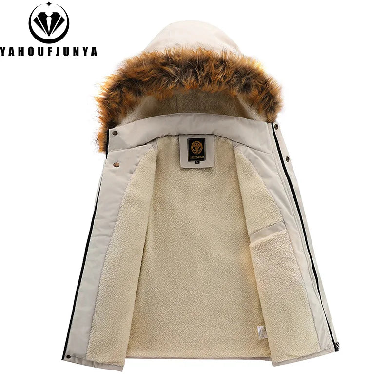Nueva chaqueta de senderismo con capucha extraíble de forro polar cálido para hombre, chaqueta cortavientos informal para hombre, ropa de abrigo de moda para hombre