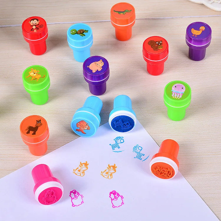 Assortiment de timbres auto-encreurs pour enfants, 10 pièces, tampons de jouets pour enfants, sceau de visage Smiley, Scrapbooking, peinture à la main, décor d'album Photo