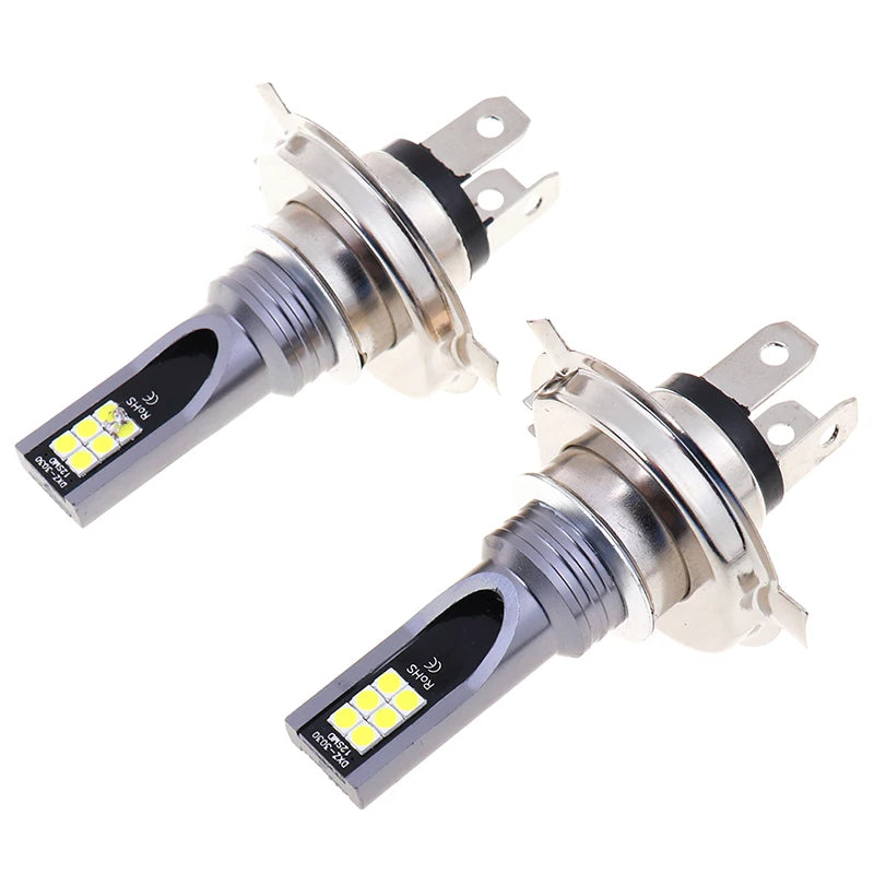 2X H4 200W 12000LM LED luces antiniebla para coche, bombillas de repuesto para faros delanteros automáticos de luz de cruce y carretera
