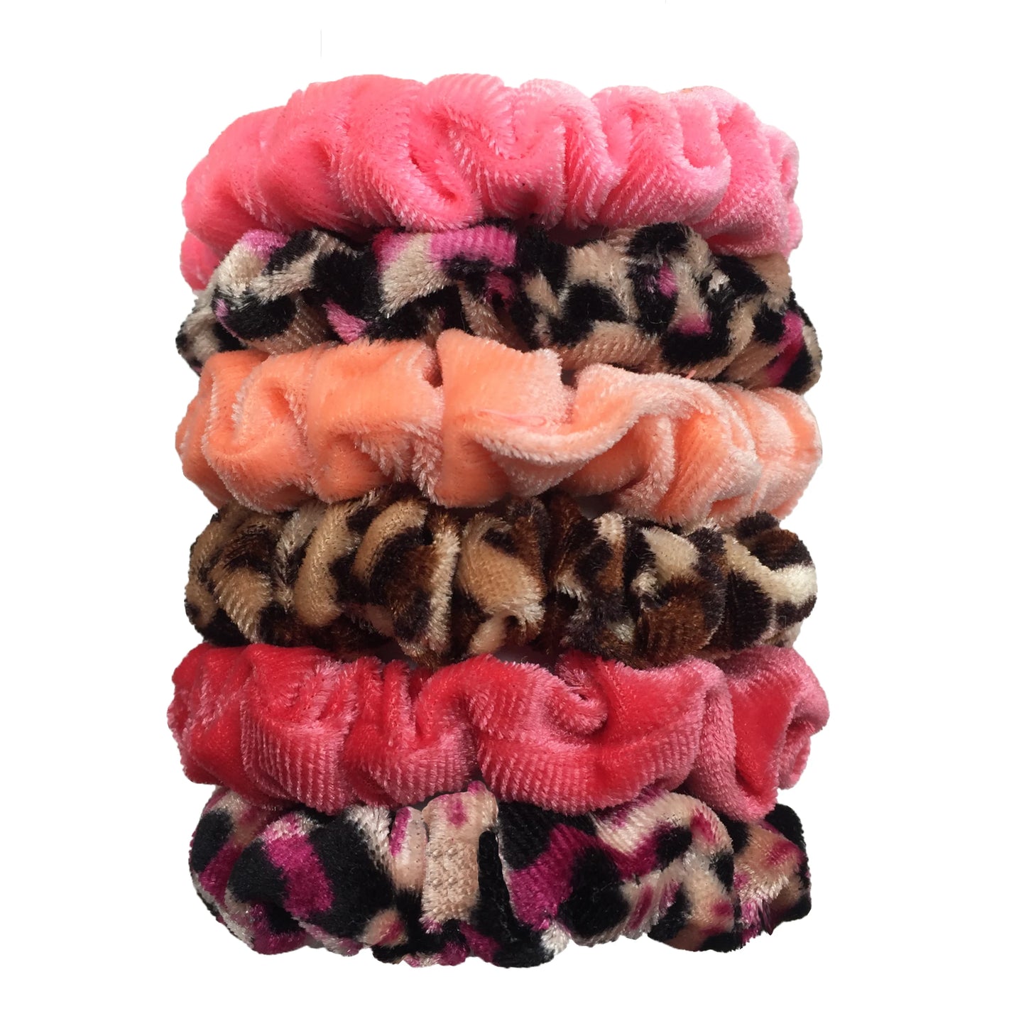 Chouchous en velours pour femmes motif léopard — élastique, bandeau cheveux, queue de cheval, 24/50/6 pièces