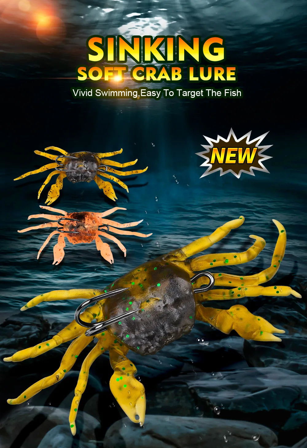 ZUKIBO Leurres Souples en Crabe — Appat Fond Pêche en Mer