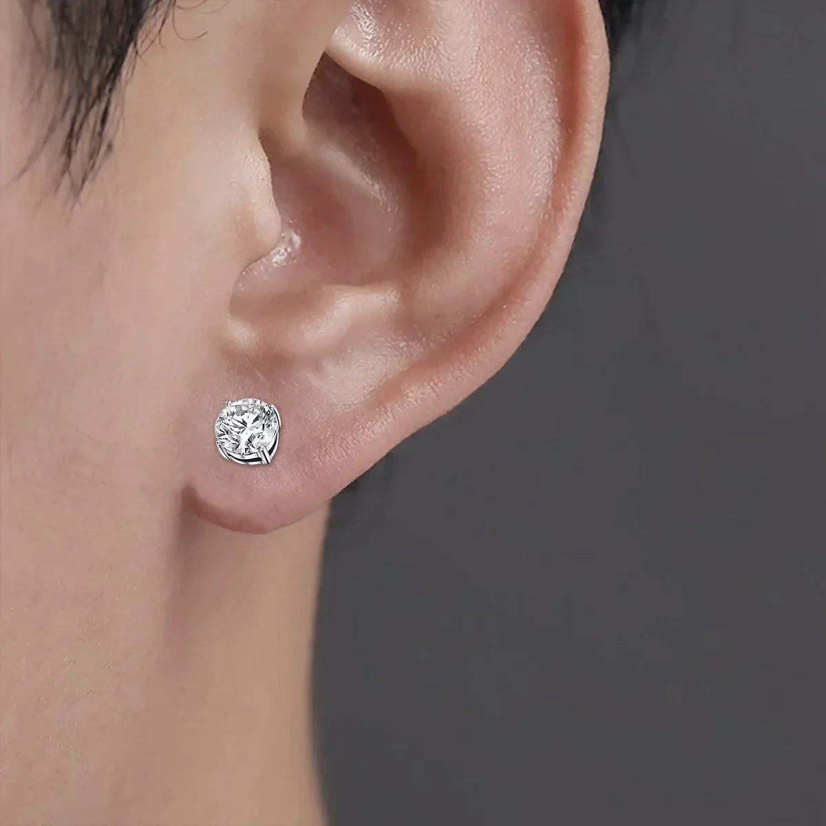 1 Pair Crystal Strong Magnetic Earrings for Men and Women, Punk Round Zircon Non-Pierced Stud Earrings, Jewelry