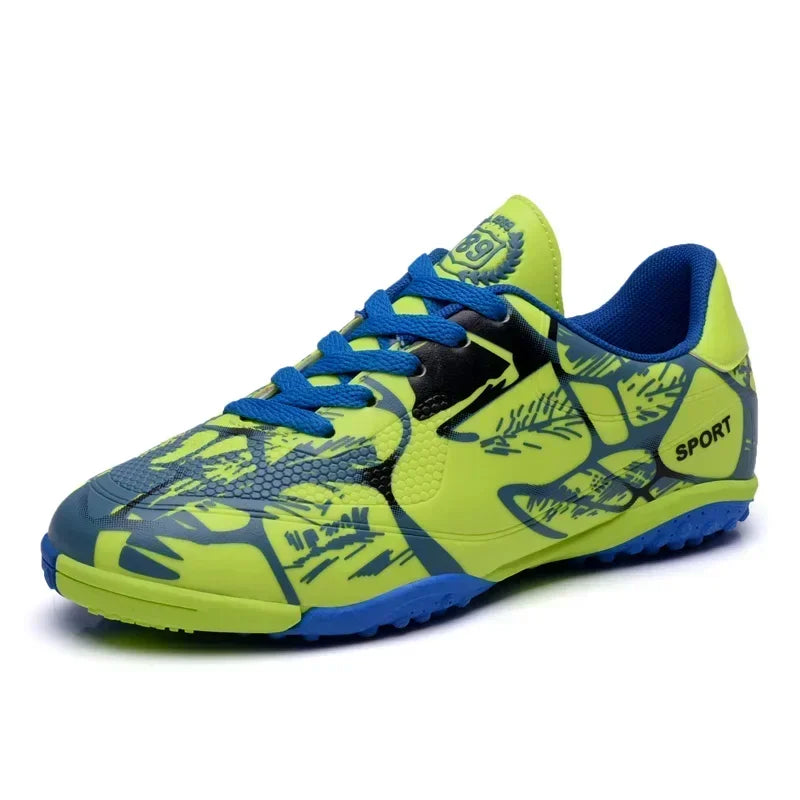 qztzx Chaussures de Football FG Homme Cuir Verni Basses Ultra-légères — Professionnel, Gazon EU 31–48