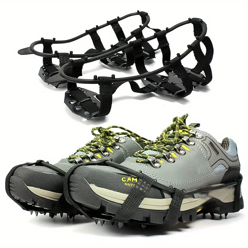 Griffe de glace antidérapante à 24 dents – couvre-chaussures de glace et de neige, adapté à la randonnée, à l'escalade, à la marche, à la course et à la chasse