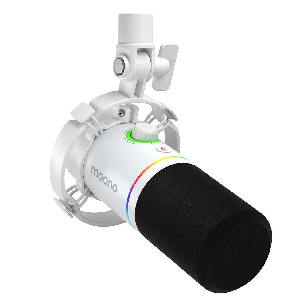 MAONO PD200X – Microphone dynamique XLR/USB avec bouton de gain et Tap-to-Mute pour gaming et streaming