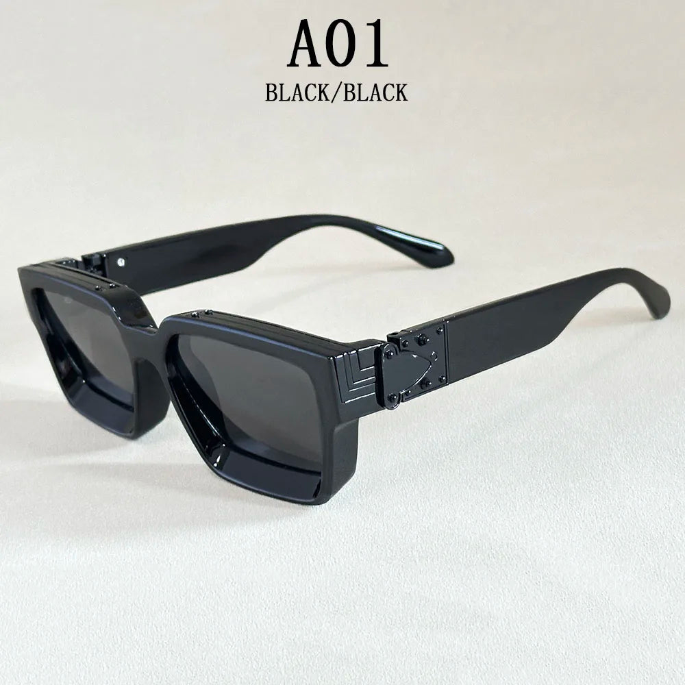 Lunettes de soleil carrées pour hommes rétro — femmes, mode, vintage, vacances, 2025