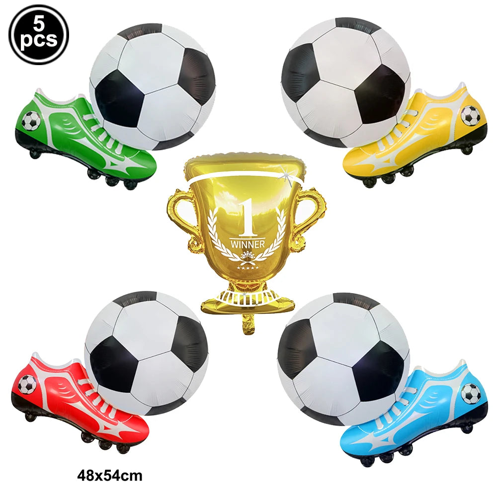 Ballons Aluminium Thème Football — Décoration Fête Anniversaire & Baby Shower Enfant