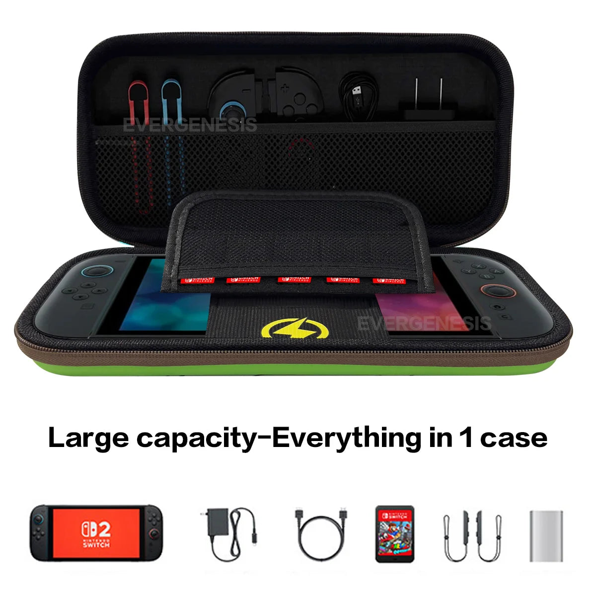 Estuche de transporte rígido portátil para Switch 2, bolsa de almacenamiento, funda protectora a prueba de golpes de PU para accesorios de consola de juegos Switch 2