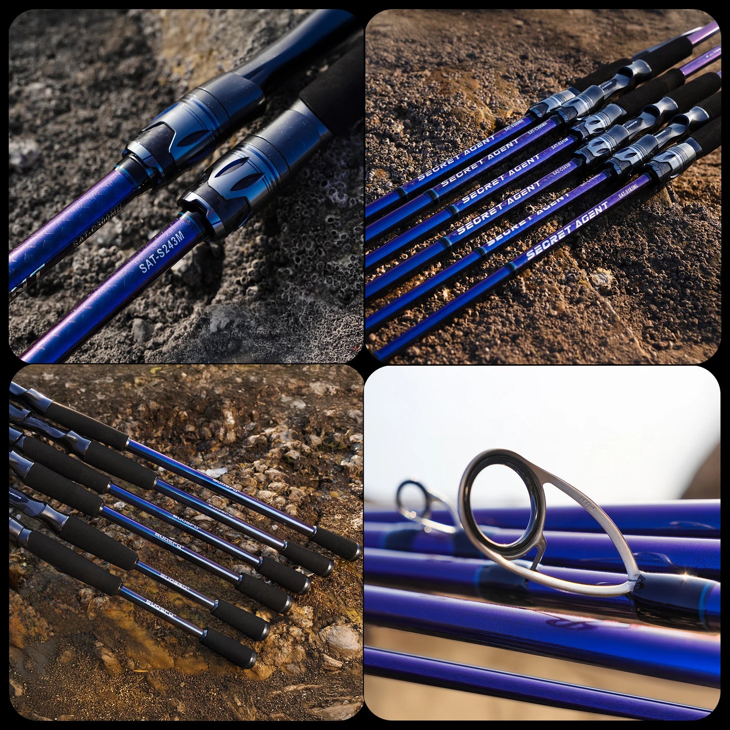 Canne à pêche BUDEFO SECRET AGENT 1.8m 2.4m 3.0m en carbone 30T, spinning et baitcasting, avec guides FUJI, canne de voyage pour leurres 2-70g L/ML/M/MH
