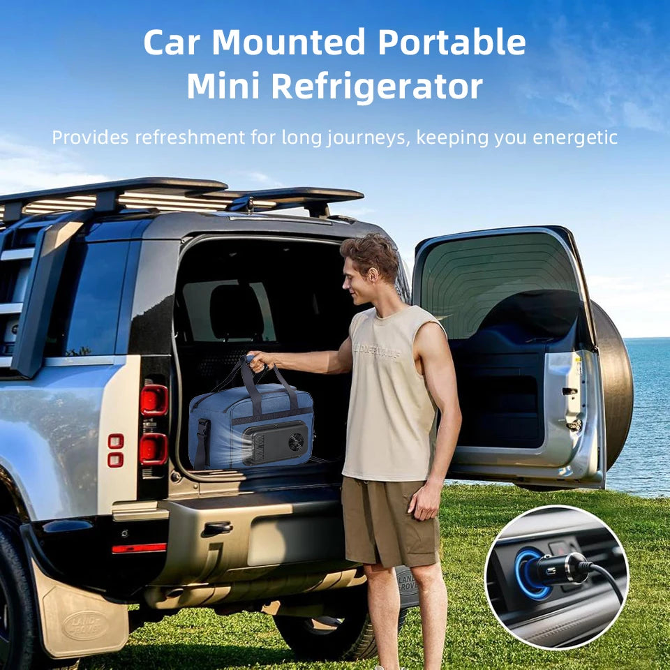 Réfrigérateur Portable pour voiture, 25l, semi-conducteur, pliable, chauffage, refroidissement, sac isolant, voiture, usage domestique, pique-nique, Camping essentiel