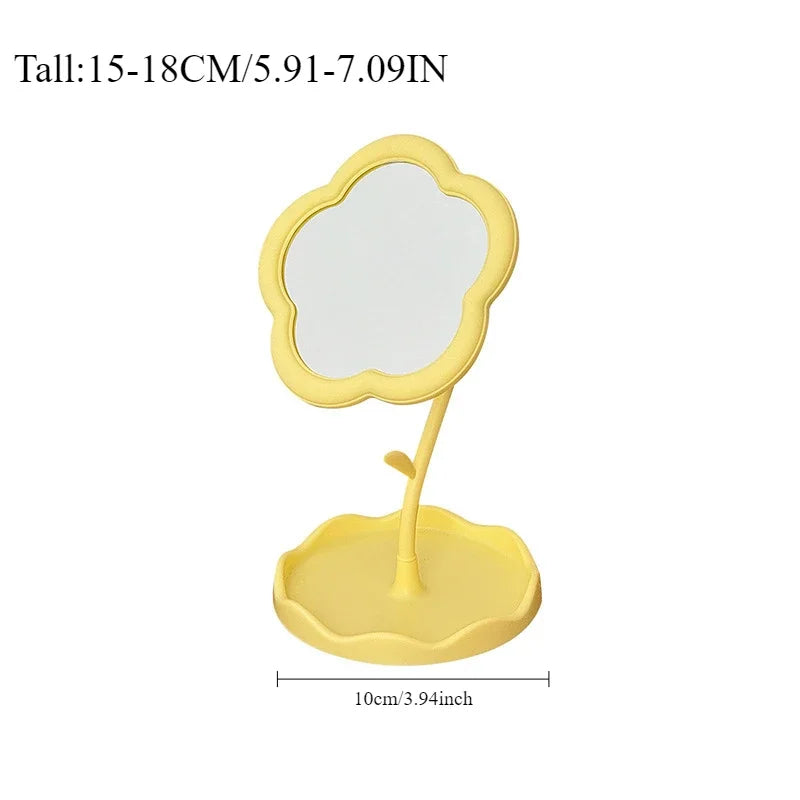 Miroir de bureau Design floral mignon, décoration créative pour chambre à coucher, cadeau de haute valeur esthétique, miroir décoratif de vanité de Style Gao Yan