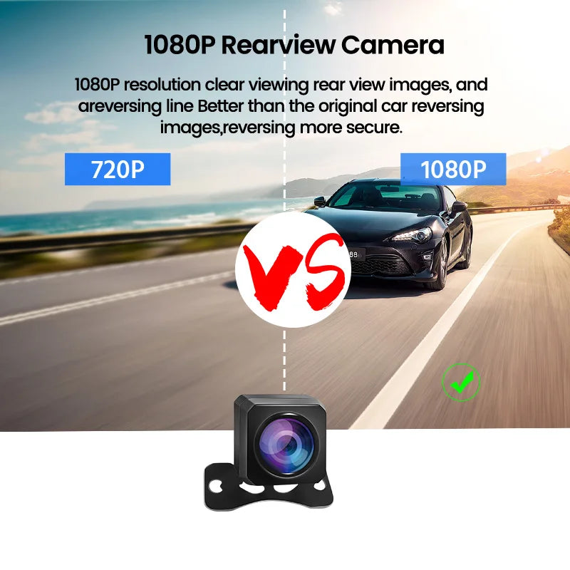 Dashcam Tactile 24H Parking — Double Objectif Avant Arrière Rétroviseur Boîte Noire
