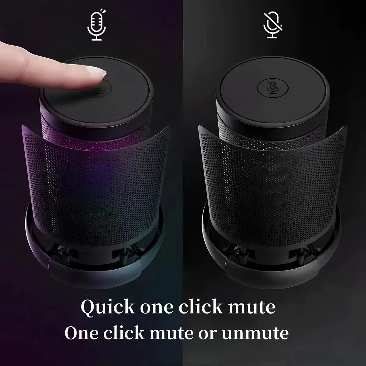 Microphone USB Professionnel à Condensateur RGB — Enregistrement, Gaming, Streaming Direct