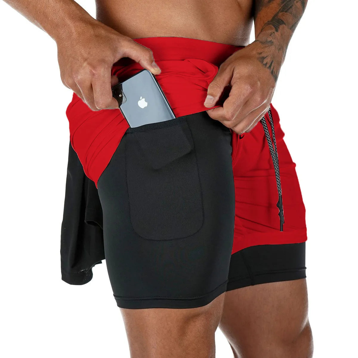Short de course camouflage pour hommes, Short de sport 2 en 1, séchage rapide, entraînement, Fitness, Jogging, pantalons courts d'été pour hommes