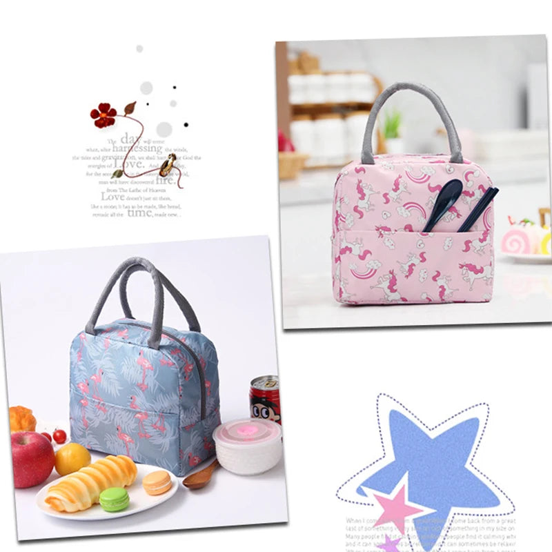 Sac à lunch en toile isotherme portable pour femmes et enfants, motif fonctionnel, glacière, nourriture thermique, sacs de pique-nique