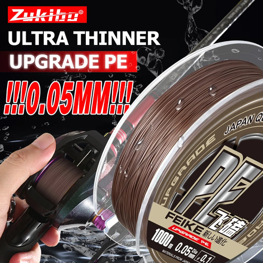 ZUKIBO FEIKE-Micro ligne de pêche tressée en PE, 0.05mm, 1000m, matériel japonais ultra fin, super bain, multimessieurs, carpe