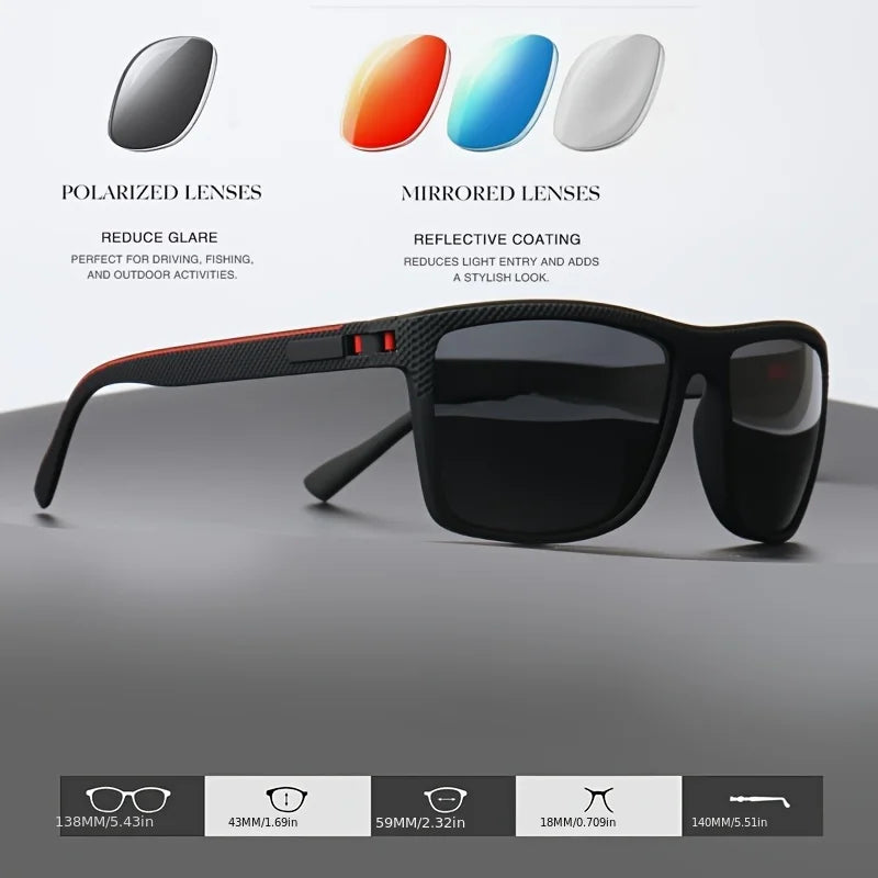 Lunettes de soleil sport extérieur polarisées — courbe, cadre résistant, bouclier, UV400