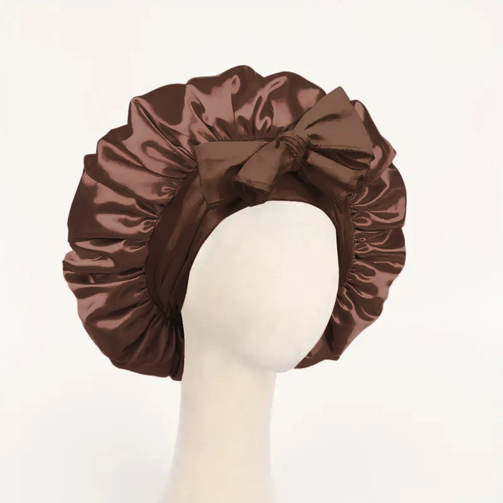 Adjustable Satin Bonnet for Men and Women, Sleeping Cap, Hair, Heavy Band