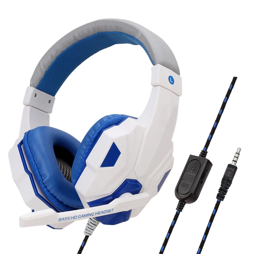 3.5mm Wired Gaming Headset PC Stereo Bass Gamer Headphone Phone Laptop Earphone Headset with Microphone for PS4 Xbox One Switch