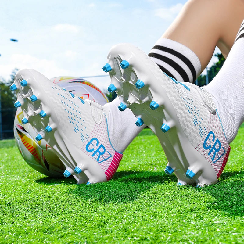 Chaussures de Football Ado Unisexe AG Gazon Synthétique — Respirantes, Fermeture Velcro EU 31–39