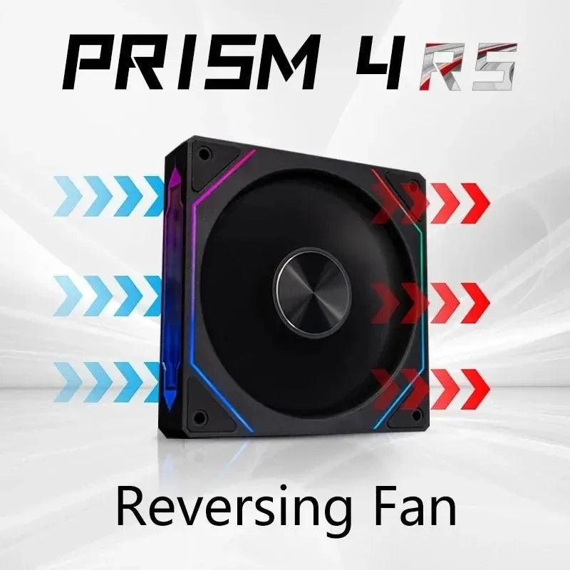 Ventilateur de boîtier d'ordinateur LDPCSJ PRISM 4 RS 12cm ARGB 4 broches, refroidissement silencieux, 12V, grand volume d'air, 800-1600 tr/min, pour PC de jeu de bureau