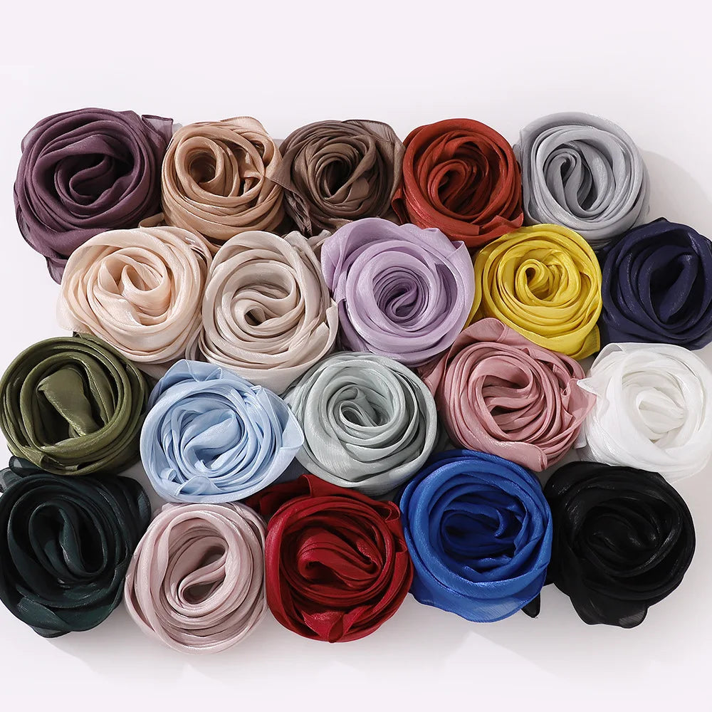 Hijabs en mousseline de soie de qualité supérieure pour femmes, voile turban doux et long, écharpes musulmanes, châles Hijab, couvre-chef Islam, accessoires Ramadan