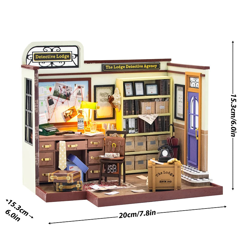 Casa de muñecas de madera, modelo de jardín, puzle 3D, kits de construcción para montar, juguetes, decoración de dormitorio con luces LED, regalo para casa de muñecas, bricolaje