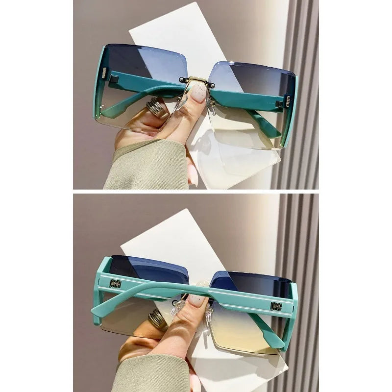 Style coréen classique noir grandes nuances carrées lunettes de soleil pour femmes hommes mode femmes lunettes de soleil avec Protection Uv
