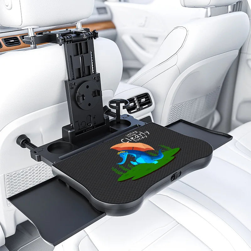 360 °   Table rotative pour plateau de voiture – Support de siège arrière en ABS, porte-ordinateur portable et porte-boissons pour les voyages sur route