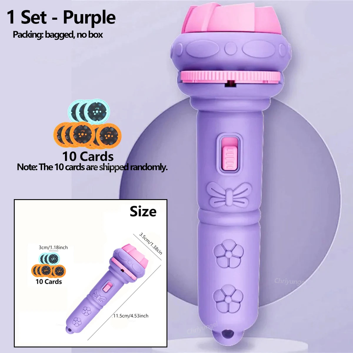 Lampe de Poche Projecteur Enfants — 10 Cartes, 80 Modèles, Jouet Coucher Dessin Animé, Cadeau