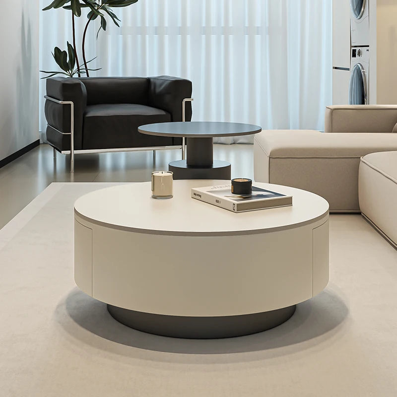 Luxury Minimalist Acrylic Round Living Room Coffee Table for Girls, Restaurant Coffee Table, Book Table